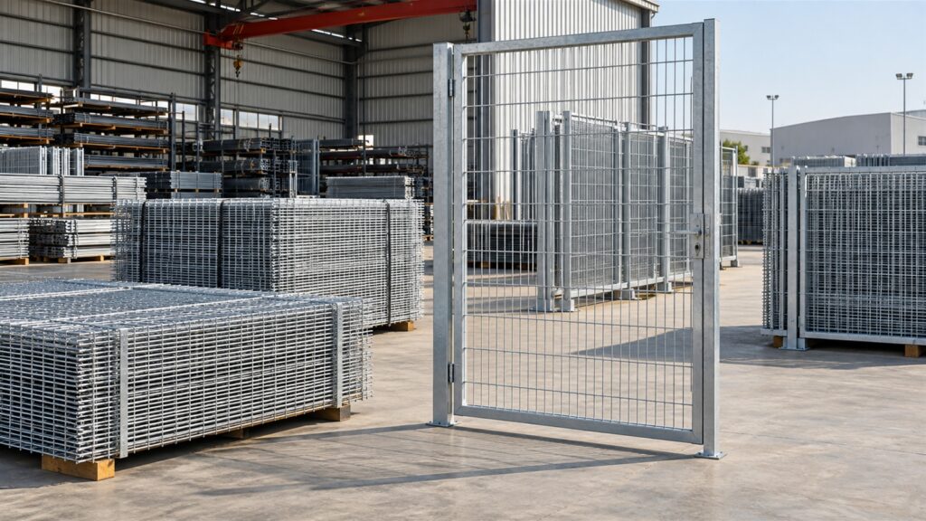 רשתות ומסגרות: פנלי רשת, גדרות ושער פלדה במגרש