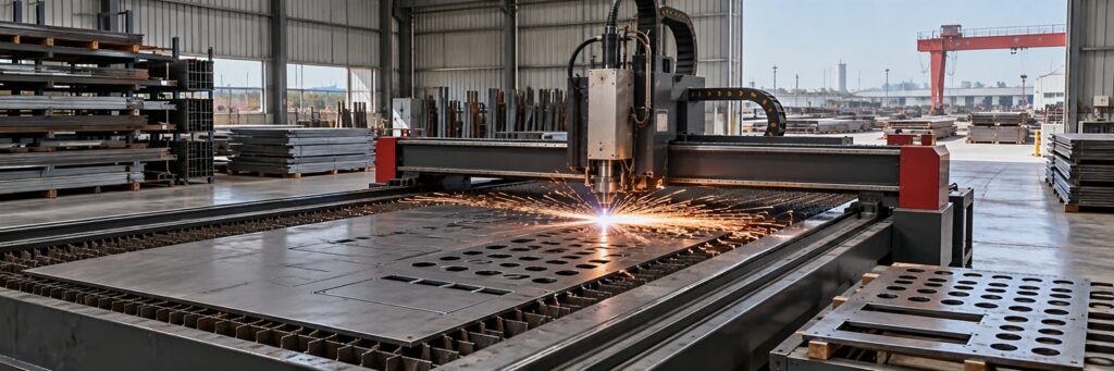 חיתוך CNC וניקוב: שולחן חיתוך CNC חותך לוח פלדה